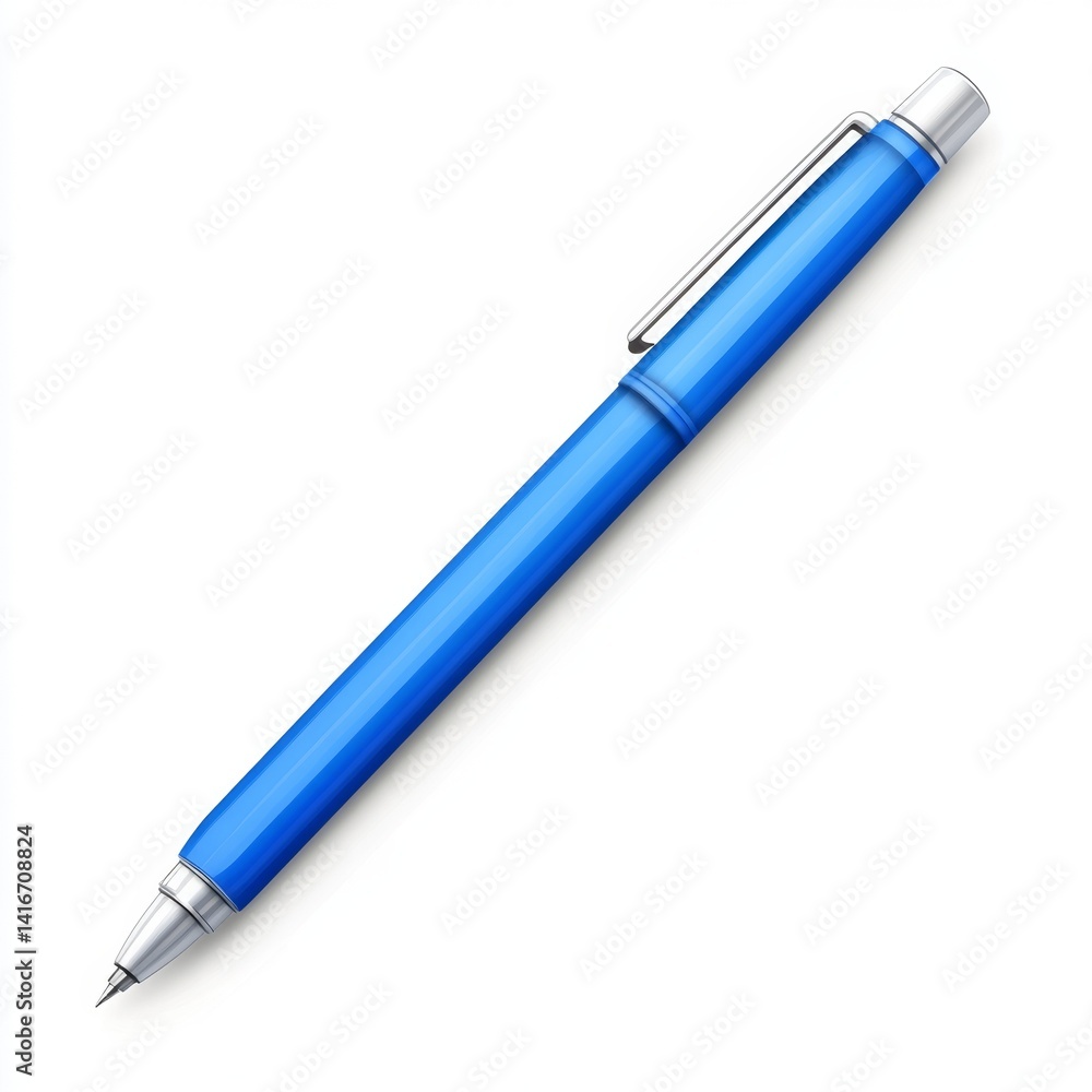Blue pen, studio shot, isolated on white, writing tool Blue pen, studio shot, isolated on white, writing tool