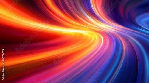 Abstract Swirling Colorful Light Trails Background