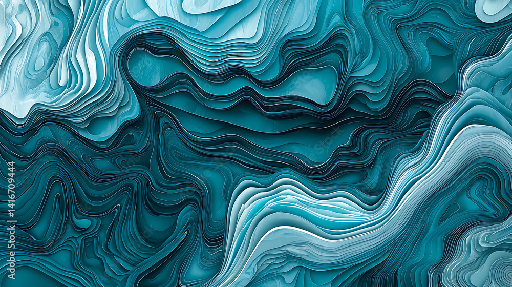 Obraz premium Abstract Blue Digital and Geometric Design Elements