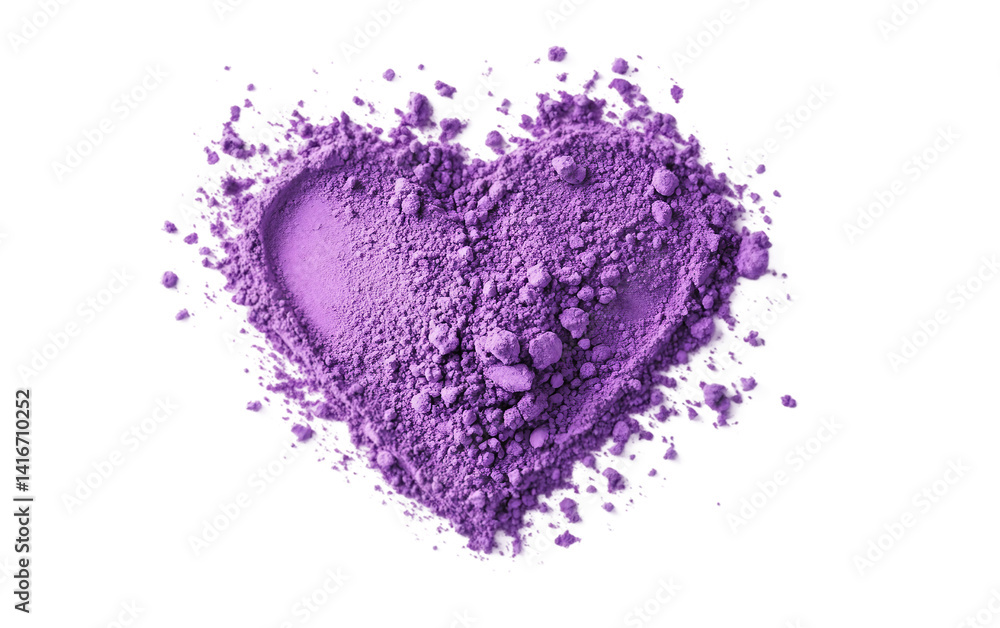 A tiny heap of purple Holi powder shaped like a heart on a traditional brass tray Isolated on transparent background. A tiny heap of purple Holi powder shaped like a heart on a traditional brass tray Isolated on transparent background.