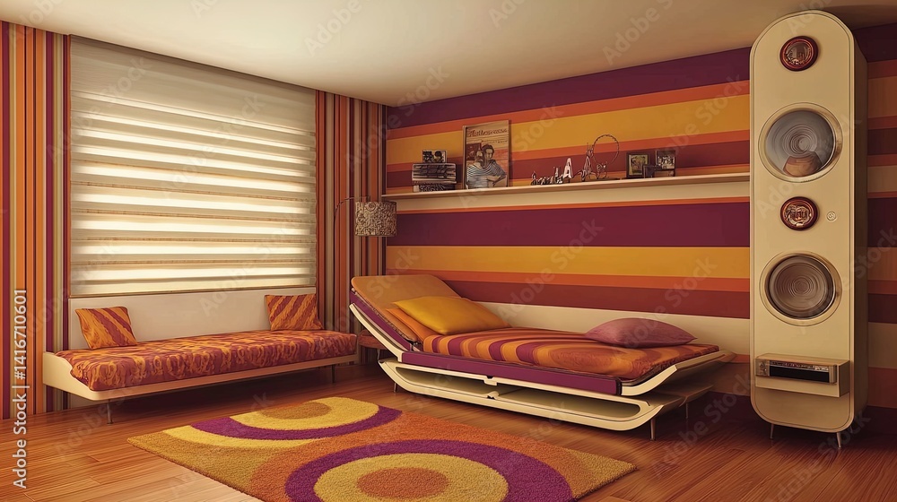 elegant studio apartment design: space-saving foldable bed & modular furniture in light tones - perfect poster for modern interior inspiration!