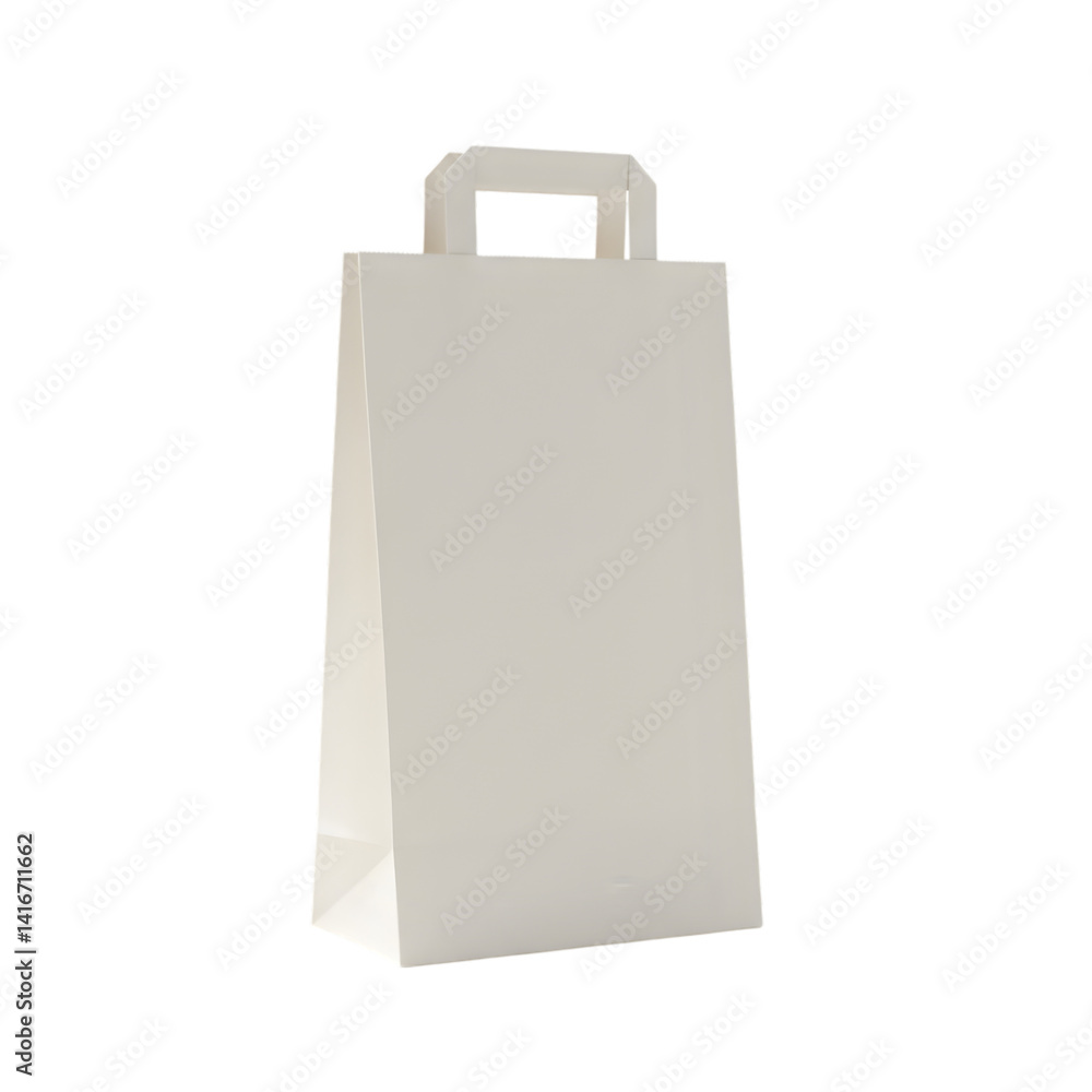 Minimalist plain white paper carrier bag for branding and customization Minimalist plain white paper carrier bag for branding and customization