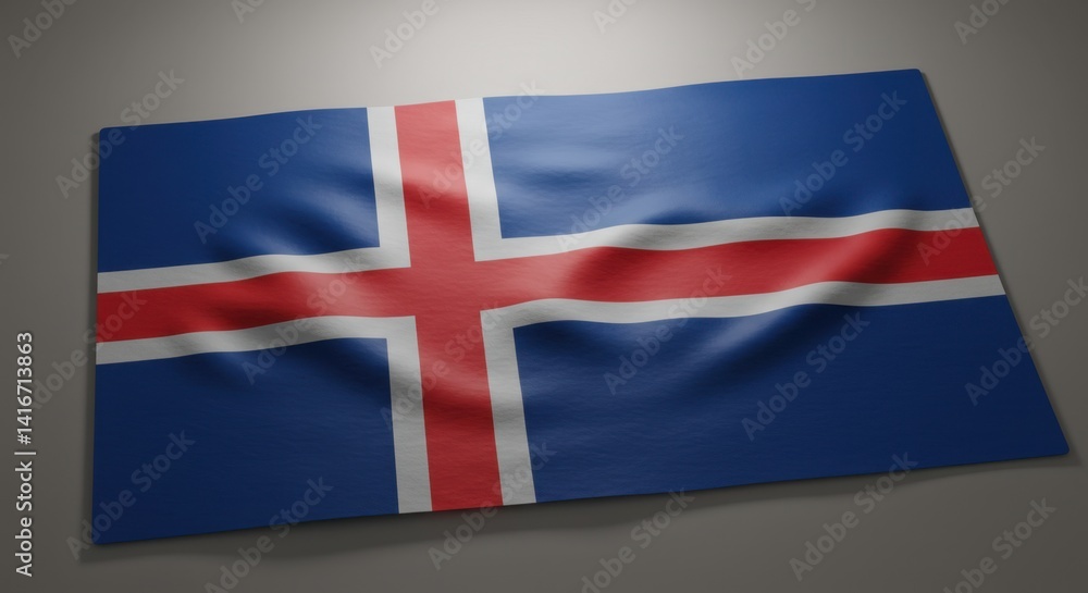 Fototapeta premium Icelandic Flag: A Stunning Display of National Pride and Heritage