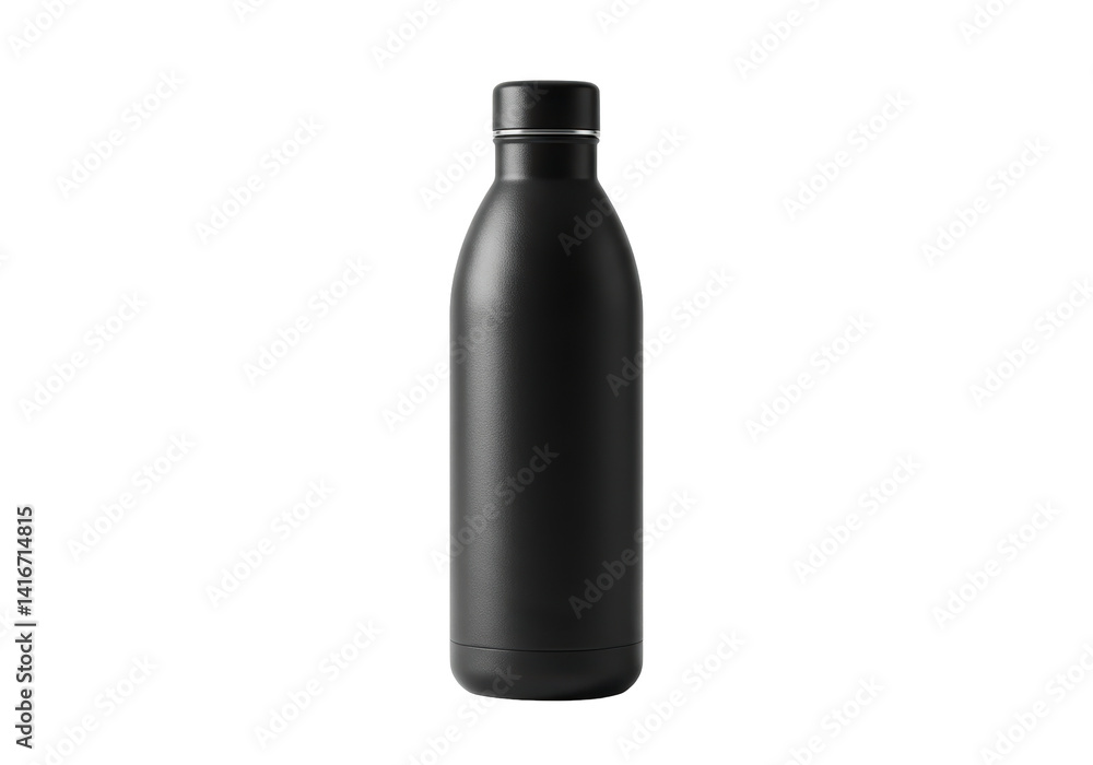 Isolated Modern Matte Black Water Bottle Isolated Modern Matte Black Water Bottle