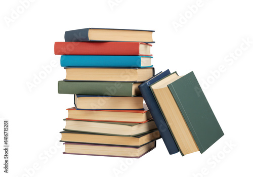 Isolated Stack of Vintage Hardcover Books