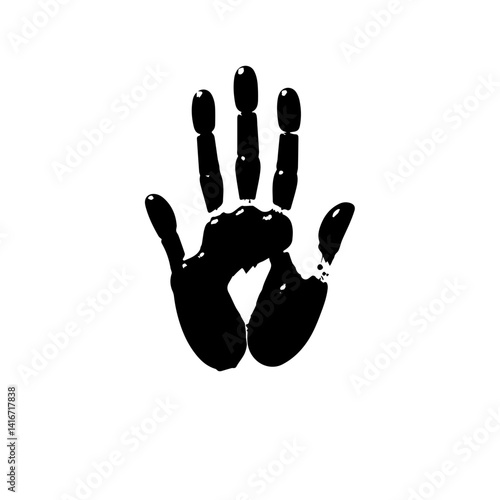 black left palm print