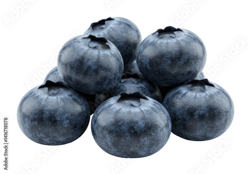 Isolated Fresh Blueberries Healthy Antioxidant Fruit Pile