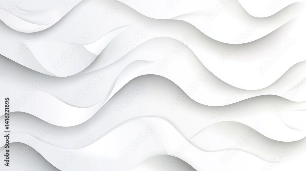 Fototapeta premium Abstract white wavy textured background