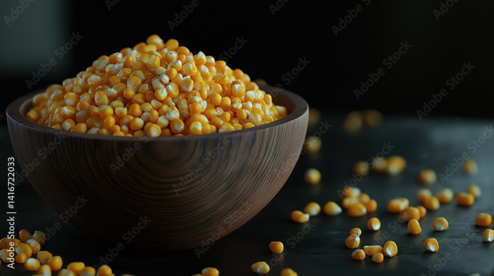 Bowl of Yellow Corn Kernels on Dark Background - Fresh and Natural Food Photography Bowl of Yellow Corn Kernels on Dark Background - Fresh and Natural Food Photography