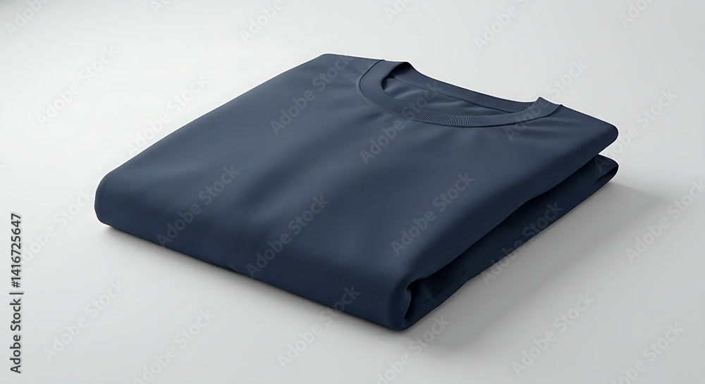 Sweatshirt mockup folded neatly on a white surface Sweatshirt mockup folded neatly on a white surface
