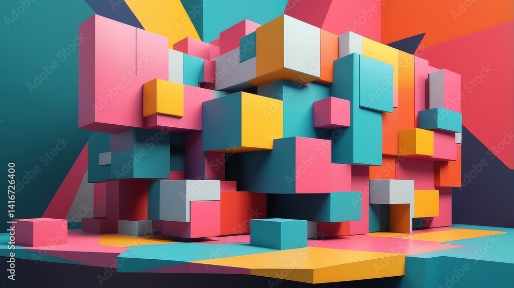 Naklejka premium abstract colorful cubes background