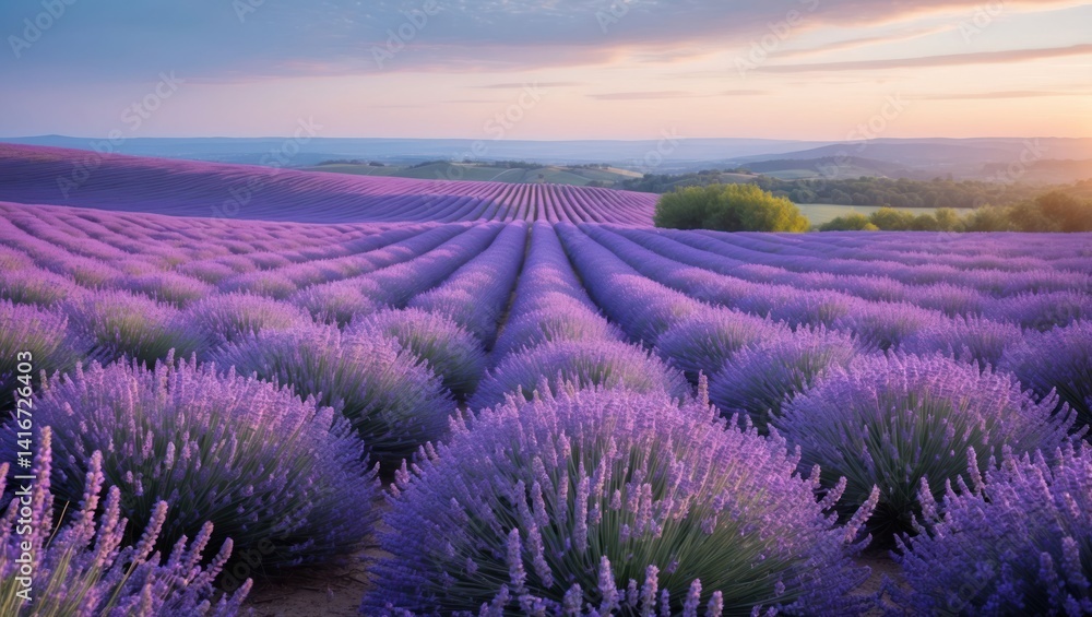 Fototapeta premium Lavender Field at Sunset