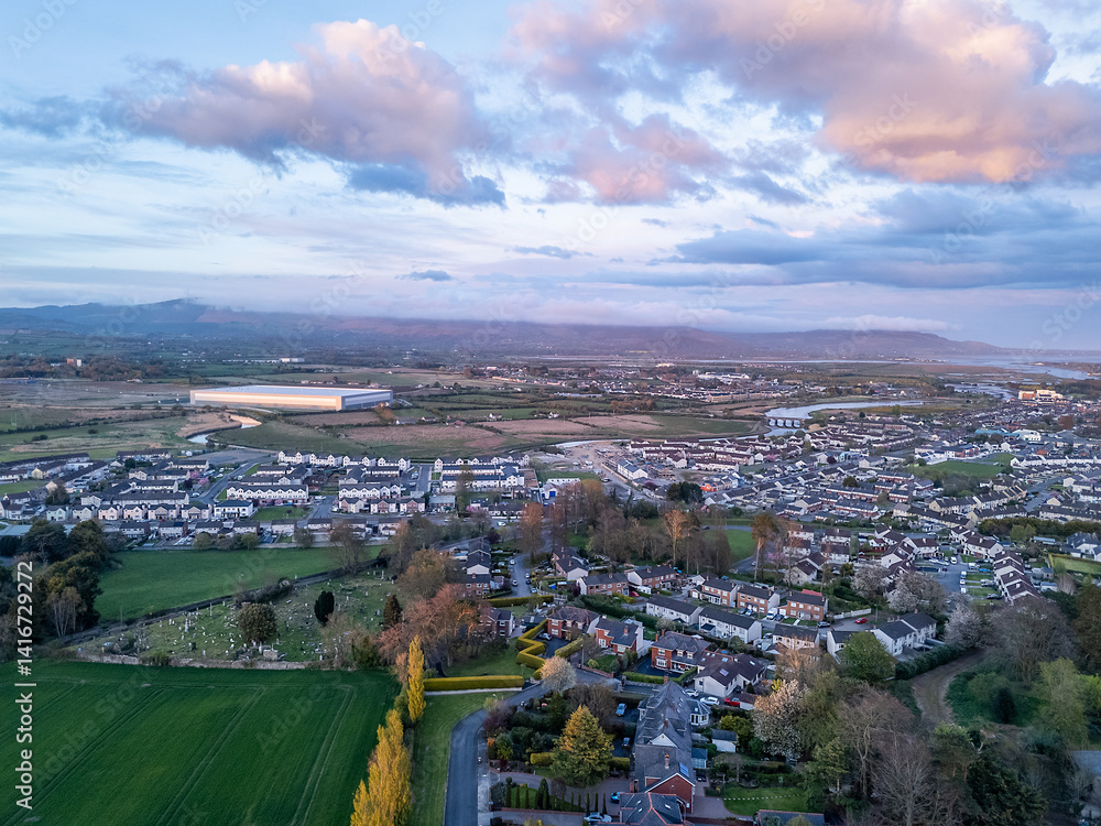 Fototapeta premium Aerial View Over Dundalk, County Louth, Ireland