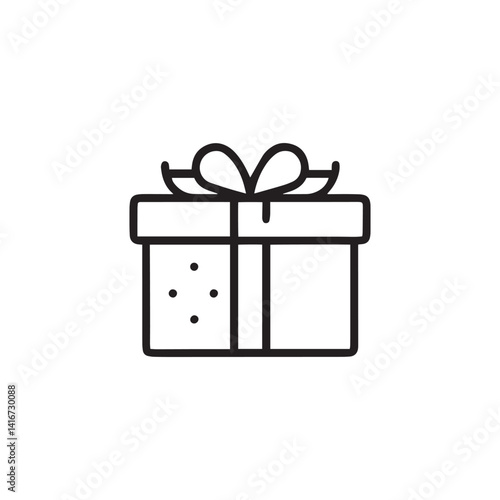 A festive gift box icon shows a wrapped present with a bright ribbon and bow, perfect for holiday or birthday celebration decoration