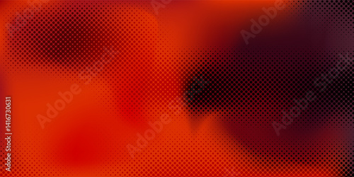 abstract Halftone Background in Fiery Red and Black Gradient Colors