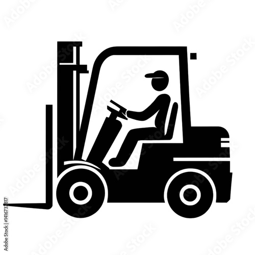 forklift truck and forklift, forklift,Forklift Icon – Warehouse Vehicle Silhouette Vector isolated on white background 