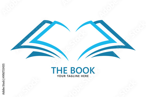 Education logo icon template. open book illustration