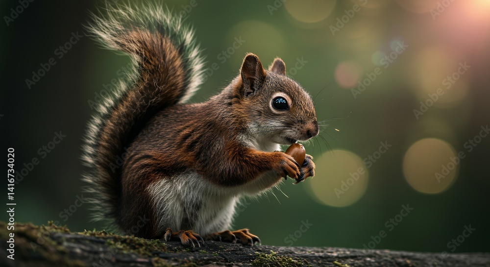 Obraz premium Squirrel Eating Acorn