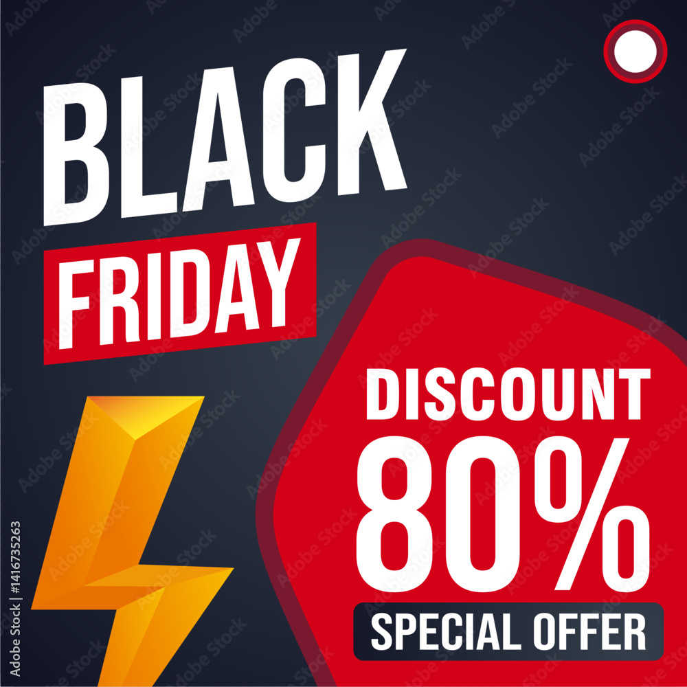 Fototapeta premium 80% Discount Offer Banner - Super Clearance Sale