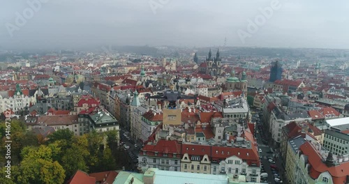 Wallpaper Mural A delivery drone flies over a city and delivers a package. An aerial cargo drone carries a cardboard box to a customer. Smart city concept. Torontodigital.ca