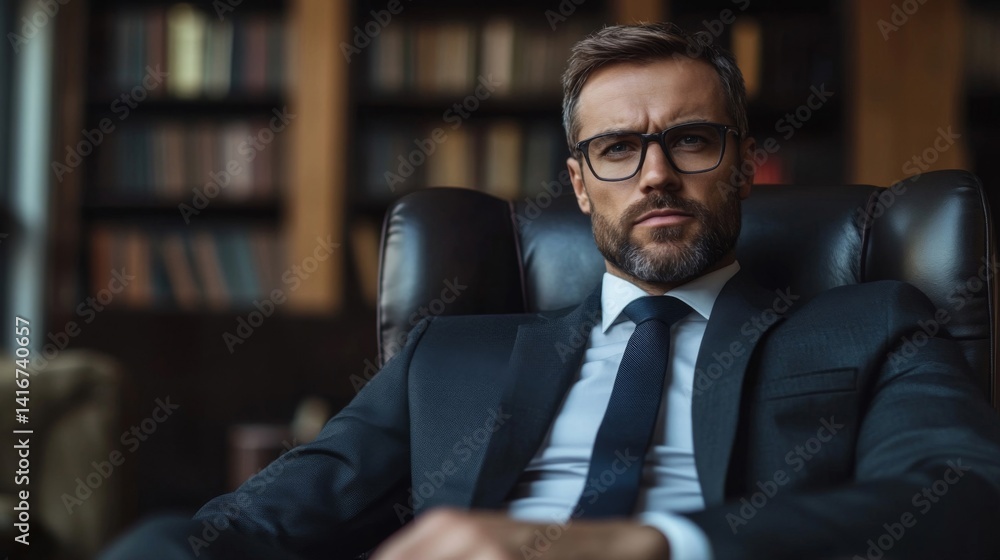 Portrait of a Serious Businessman in a Dark Suit Portrait of a Serious Businessman in a Dark Suit