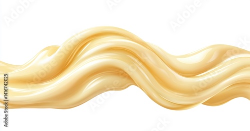 Pale Yellow Cream Liquid Wave Abstract Background