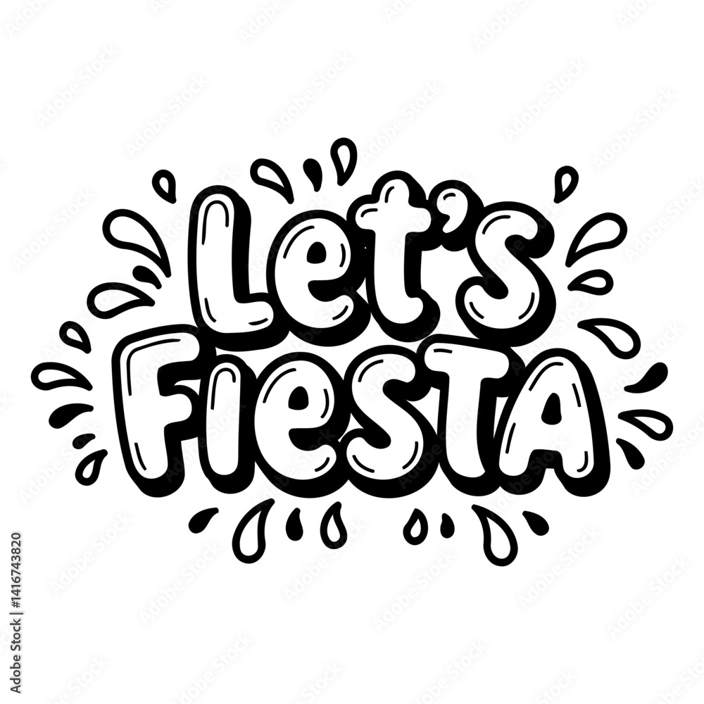 Fototapeta premium Bold, hand-drawn typography graphic perfect for social media or marketing materials. Fun and festive style.