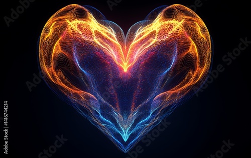 Generative AI digital love heart