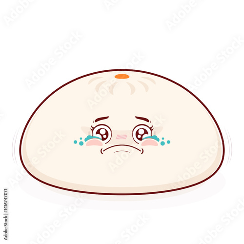 steamed buns crying face cartoon cute