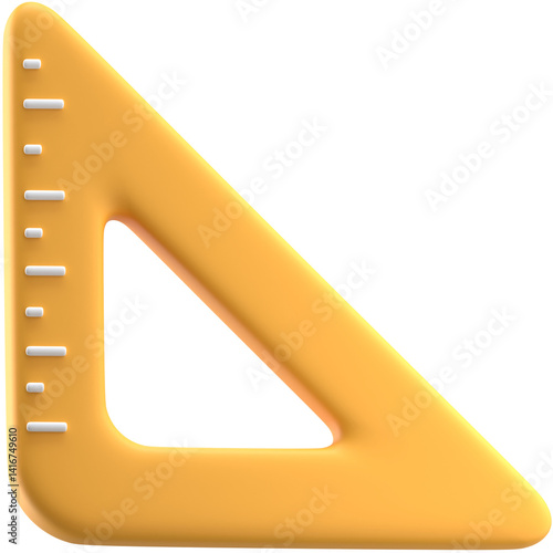Triangle Ruler Icon 3D