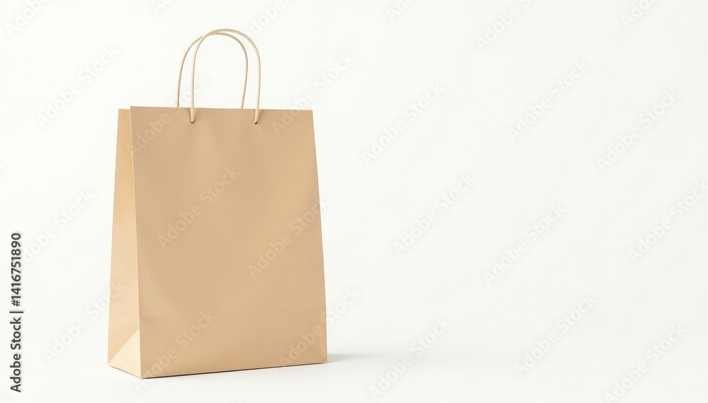 Empty brown paper shopping bag, isolated on white background , material, isolated, commercial Empty brown paper shopping bag, isolated on white background , material, isolated, commercial