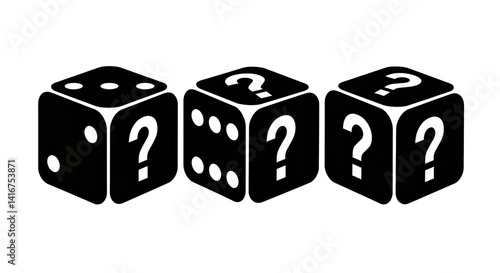 Isolated Question Mark Dice Trio