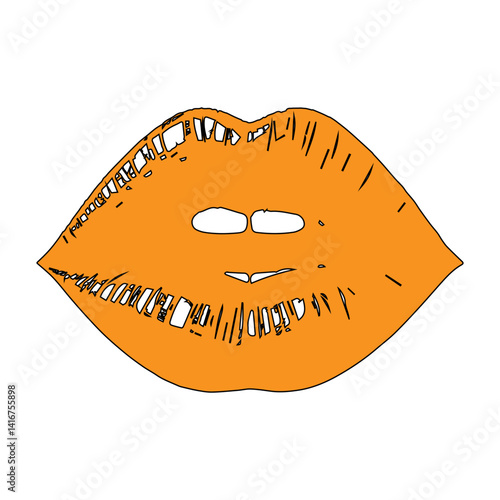 orange lip imprint icon