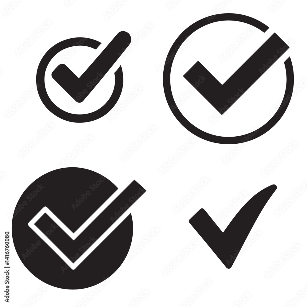 Tick icon icon silhouette vector illustration Tick icon icon silhouette vector illustration