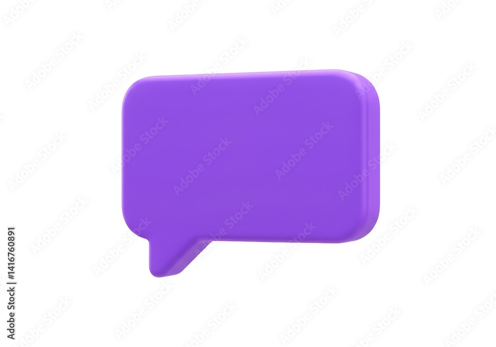 3d purple speech bubble icon isolated on white background 3d purple speech bubble icon isolated on white background