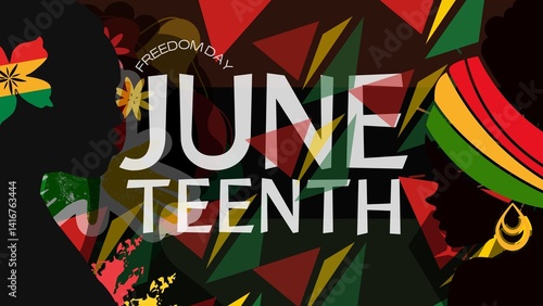 Abstract colorful background of Juneteenth National Independence Day.