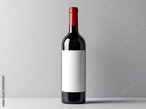 Realistic wine bottle mockup with blank label for branding or packaging design. Perfect for product presentation or wine label showcase