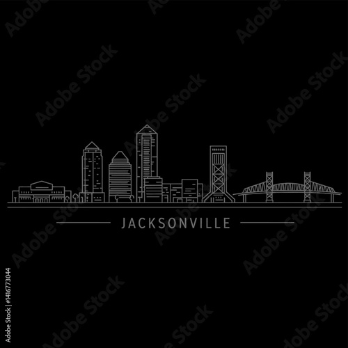 Jacksonville with Florida Skyline Cityscape.