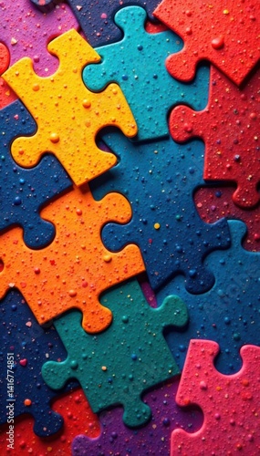 groovy patterned background with overlapping puzzle pieces, fashion, pattern, background