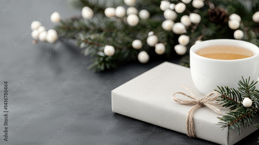 Serene white gift box soft light neutral background calm peaceful texture elegant simple home decor