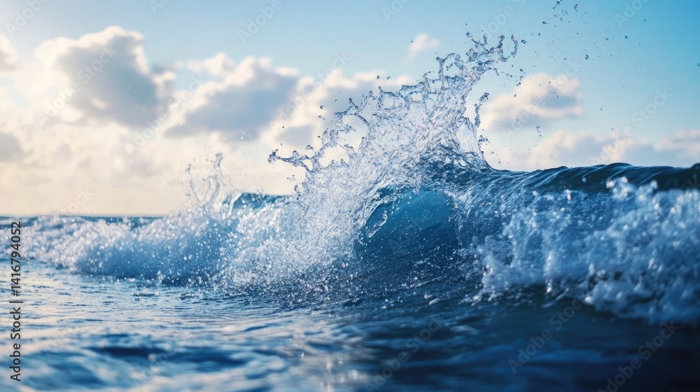 Fototapeta premium Wave splashing in the sea