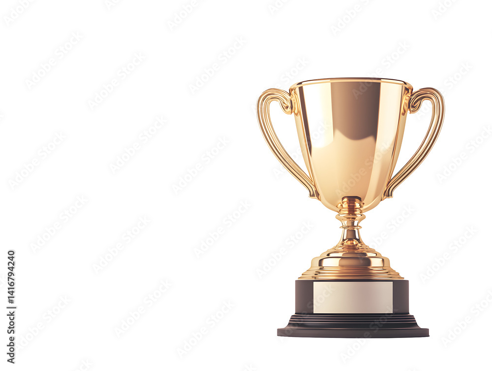 Gold trophy on black background Gold trophy on black background