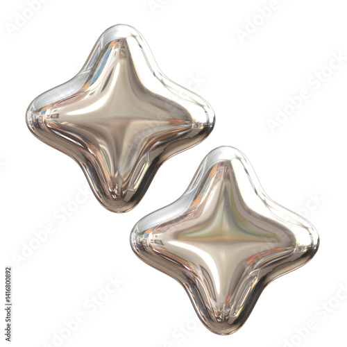 3D Shiny Metalic Stickers 