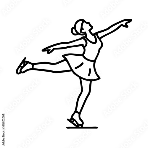 Skater performing a graceful pose on ice  