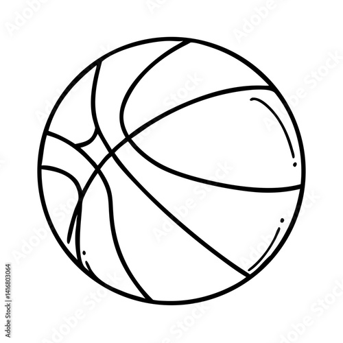 Basketball Line Art Outline Illustration  