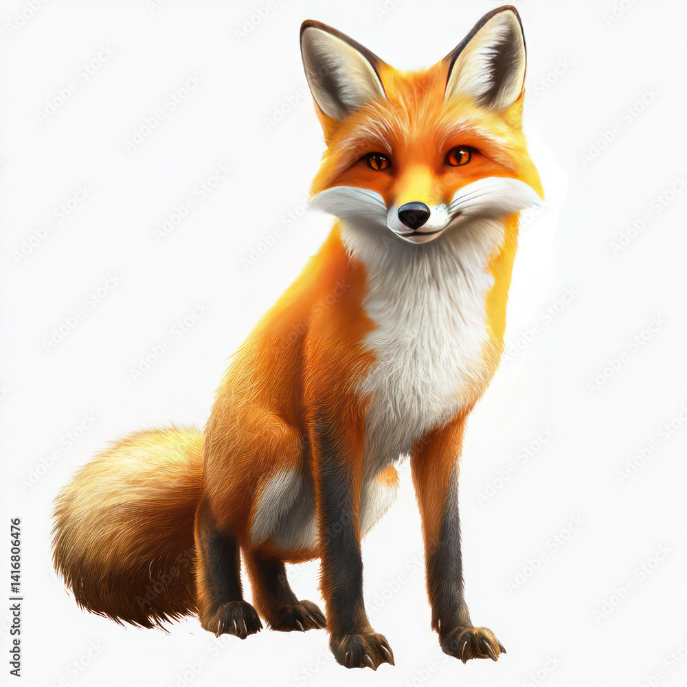 Obraz premium red fox isolated on white background