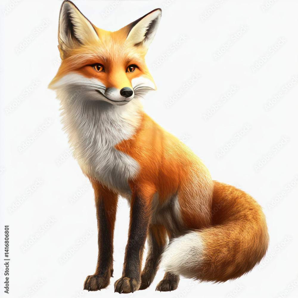 Obraz premium red fox isolated on white background