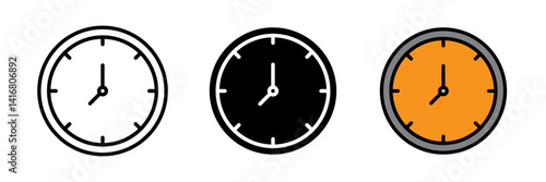 clock in icon Time icon collection. Vector illustration stroke filled and colored icon set.