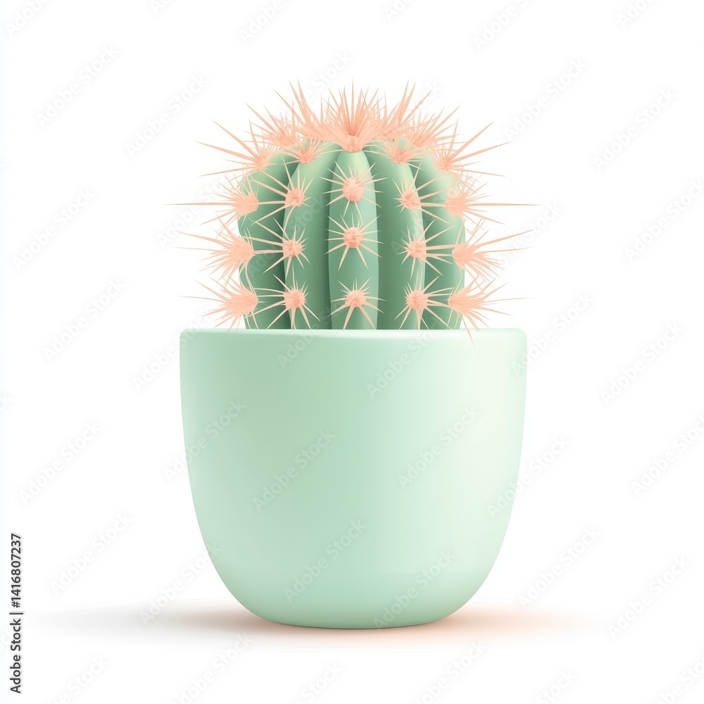Cactus in a Light Green Pot Cactus in a Light Green Pot