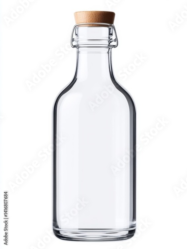 Wallpaper Mural Clear Glass Bottle with Cork Stopper Torontodigital.ca